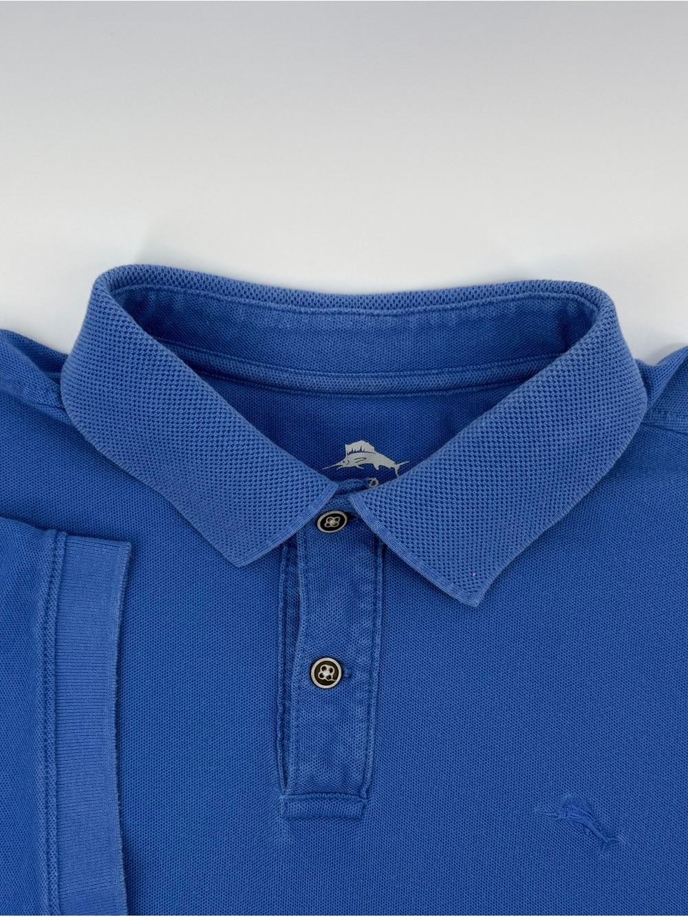 Tommy Bahama Blue Polo Shirt with Dolphin Logo - Classic Men's L Short Sleeve